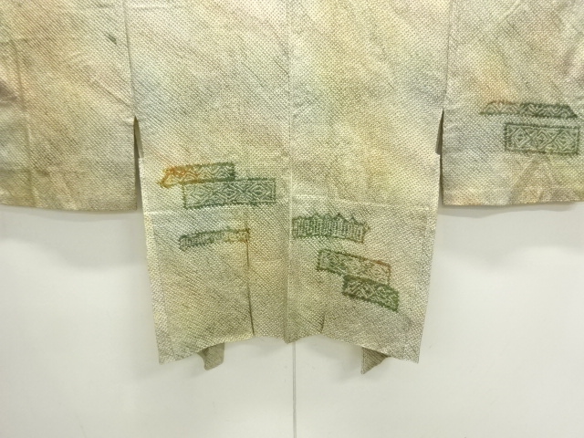 JAPANESE KIMONO / ANTIQUE HAORI / SILK / ALL SHIBORI / ABSTRACT PATTERN